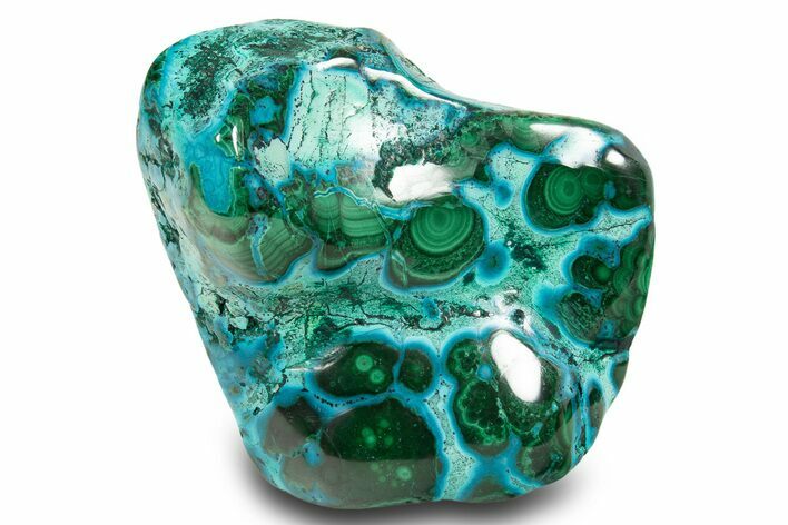 Vibrant Polished Malachite with Chrysocolla - DR Congo #305196